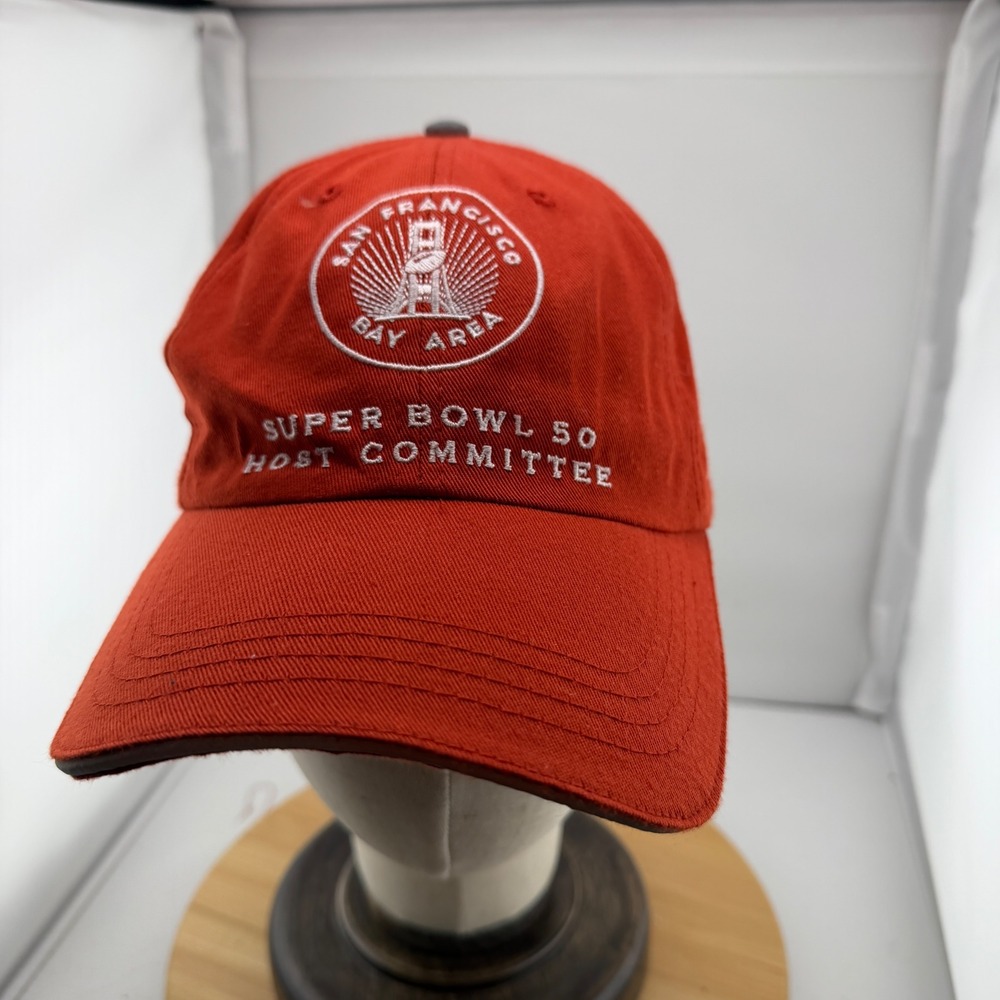Super Bowl 50 Host Committee Volunteer Hat Red San Francisco Bay Area NFL Cap